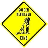 GOLDEN RETRIEVER CROSSING sign * dog pet