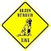 GOLDEN RETRIEVER CROSSING sign * dog pet
