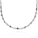Sterling Silver Stampato Heart Link Necklace 17"