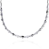 Sterling Silver Stampato Heart Link Necklace 17"