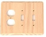 Double Switch Duplex Cover Oak