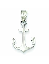 14K White Gold Polished Anchor Pendant