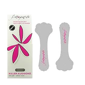 Foot Petals Killer Kushionz Full Shoe Insoles Pads, Silver Rose
