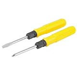 uxcell ドライバー　スロットドライバービット　イエローハンドル　ダブルエンド　2本入