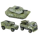 True Heroes 4.75 inch Military Vehicles 3 Pack - APC, Rocket Launcher, Tank