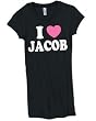 I Heart (Love) Jacob Juniors Longer Length Black T-shirt