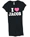 I Heart (Love) Jacob Juniors Longer Length Black T-shirt