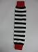 Womens Punk Rock "Striped" Legwarmers - Black/White/Red