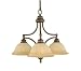 Murray Feiss F1648/3CB Neo Classic Three-Light Breakfast Downlight Chandelier, Corinthian Bronze with Excavation Glass