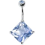December 16mm Diamond Birthstone Belly Ring