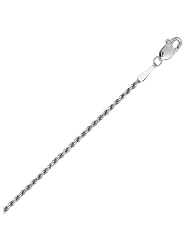 BRI Jewelry Sterling Silver Diamond Cut Rope Chain - Made in Italy - Nickel Free - 1.25mm
