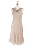 Bias Cut Silk Charmeuse & Chiffon Cocktail Party Dress with Front and Back Cowl Neckline in Pink