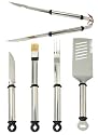 Mr. Bar-B-Q 5-Piece Oval Stainless Handle Tool Set
