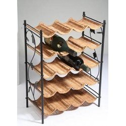 5 Tier Wicker Wine Rack (Wicker  Metal) (23.2H x 16.1W x 9.1D) by 
