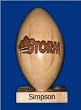 Simpson College Storm Solid Maple Wood Laser Engraved Football NCAA College Athletics