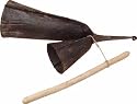 Overseas Connection Ghana Double Gonkogwe Bell with Stick, Black 14 Inches