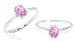 Oval Cut Pink Cz Solitaire Ring Sterling Silver Sz 7