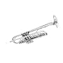 Hazelton Primus-Series B Flat Trumpet, Silver Plated
