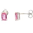 14K White Gold Pink Sapphire Earrings