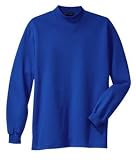 Upscale 100% Cotton Interlock Mock Turtleneck Tee - Royal Blue