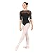 Adult Mesh Sleeve Leotard N8628BLKS Black Small