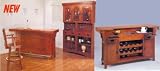 Mission Style Oak Bar Wine Rack Shelves