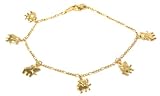 18k Gold Layer over 925 Sterling Silver MANY Elephant Themed Charm Bracelet LIFETIME WARRANTY!