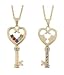 Personalized Key To My Heart Family Birthstone Necklace-14KGold Plate