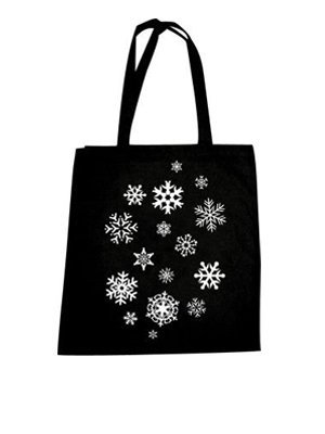 Sac cabas : Flocons de neige coloris Noir Sac cabas : Flocons de neige coloris Noir