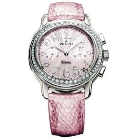 Zenith Baby Doll Star Womens Pink Strap Pink Dial Stainless Steel Diamond Bezel Automatic Chronograph Watch 16.1230.4002/71.C515