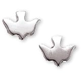 Sterling Silver Dove Pierced Earrings - Small