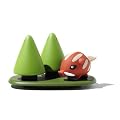 A di Alessi Forest Gump Magnetic Condiment Set with Salt Pepper and Toothpick Holder
