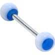 White Blue Panda Ball Barbell Tongue Ring