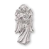 The Perfect 14K White Gold Angel with Harp Pin - 19X9MM