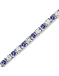 5 CT Tanzanite & Diamond Bracelet 14K White Gold