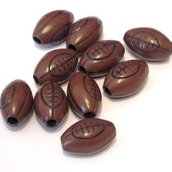 12mm x 18mm Plastic Football Bead, 10 Pc/Pkg