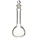 Chemglass CG-1615-50 Glass 50mL +/- 0.08mL Flat Bottom Heavy Duty Wide Mouth Volumetric Flask, with Glass Stopper, 148mm Height