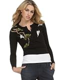 Lucky Brand Jeans Embroidered Crane Cardigan Sweater