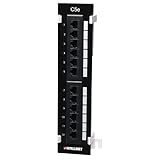INTELLINET 12-Port Cat5e Wall-mount Patch Panel Compatible with 110 and Krone Punch Down Tools (162470)