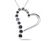 1.00 Carat Black Diamond Journey Heart Pendant in White Gold