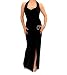 Blue Banana Black Cowl Neck Long Evening Dress