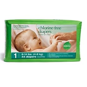Seventh Generation Baby Diapers Stage 1 (8-14 lbs.) 44 count Chlorine-Free (Pack of 5)