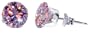 Sterling Silver Lavender Cubic Zirconia Round Stud Post Earrings