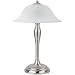 Globe Candice Two-Light Table Lamp, Brushed Steel with Alabaster Globes #61619