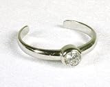 14k Round Cubic Zirconia CZ White Toe Ring