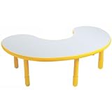 20 Tall Kidney Shaped Baseline Table (Canary Yellow) (20H x 38W x 65D)