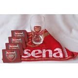 officiels Arsenal FC mini-bar mis pinte serviette de bar en verre quatre tapis de bière