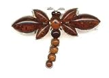 Sterling Silver Cognac Amber Brooch