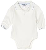 Hartstrings Baby-Boys Newborn Long Sleeve Collared Bodysuit, Pearl, 6-9 Months