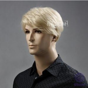 full cap blond wig for men short blond wigs synthtic natural hair wigs hot men hair wig ZL11-22